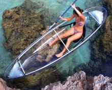 Enjoy the view below the sea surface in a transparent kayak