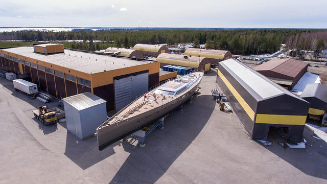 First pictures: 53m Baltic sailing yacht Pink Gin VI emerges